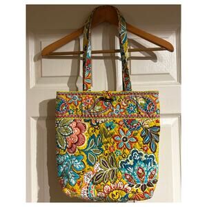 Vera Bradley Yellow Floral Quilted Shoulder Bag